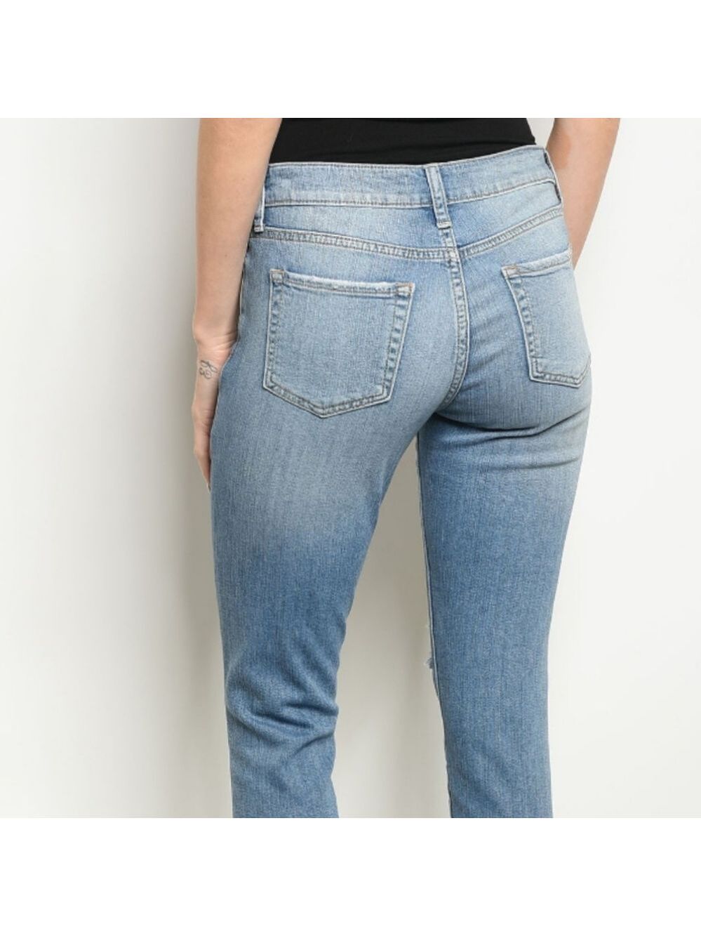 Distressed Light Wash Skinny Jeans - Picture 5 of 5